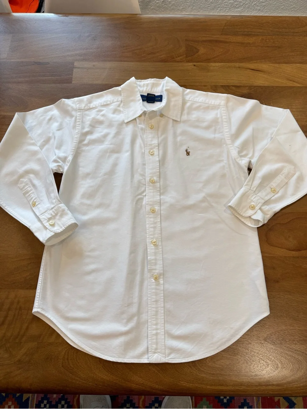 Ralph Lauren Youth White Oxford Button-Down Shirt Size 12